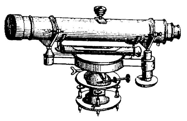 Drawing of a level used in surveying Drawing of a level used in surveying